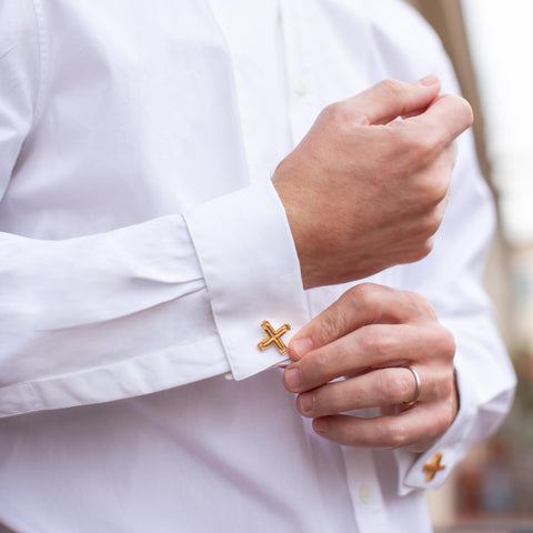 Mies van der Rohe German Pavilion Barcelona cufflinks handmade architectural jewellery made in Spain by Spada Studio